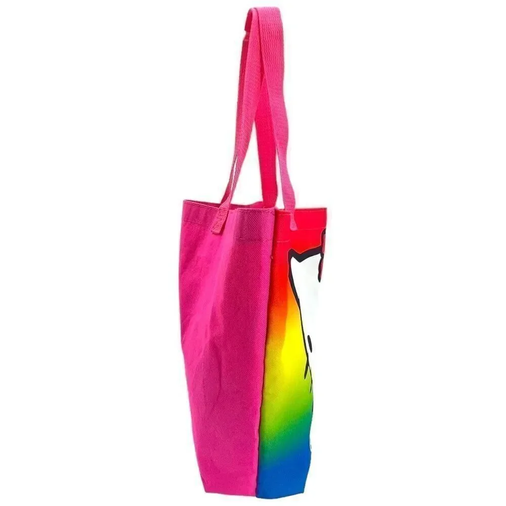 Hello Kitty Hawaiian Rainbow Lightweight Canvas Beach Tote Bag by Sanrio